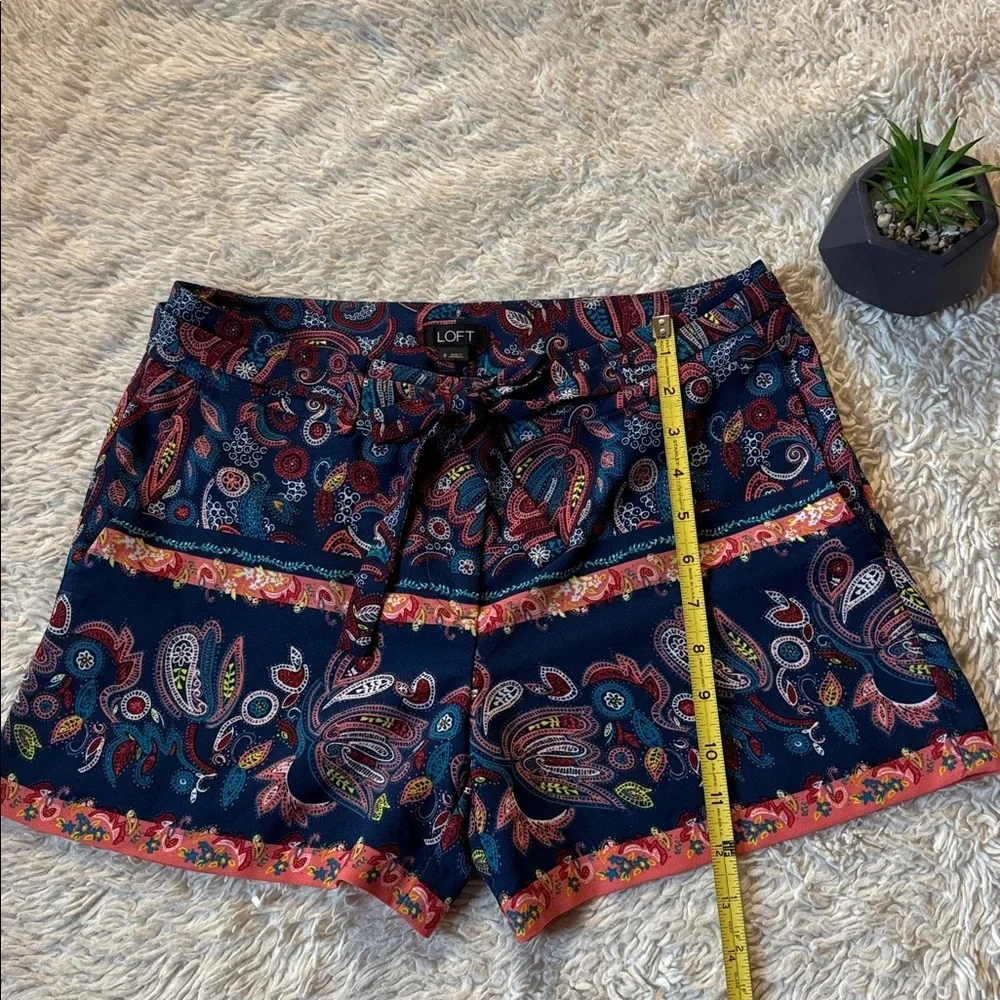 LOFT Shorts Womens Multicolor Paisley Print Boho Colorful Festival size 0